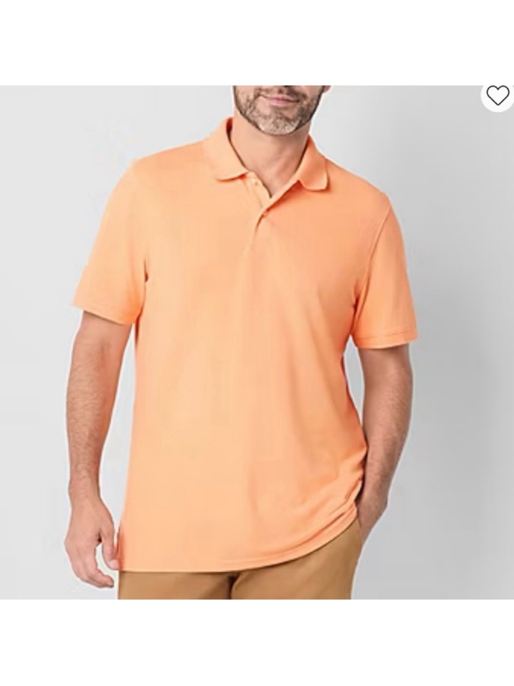Izod- Men’s Heritage Polo Shirt. Pale Peach Size: XXL
